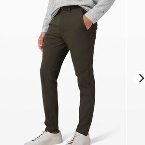 Lululemon Commission pants slim warpstreme size 35 dark olive